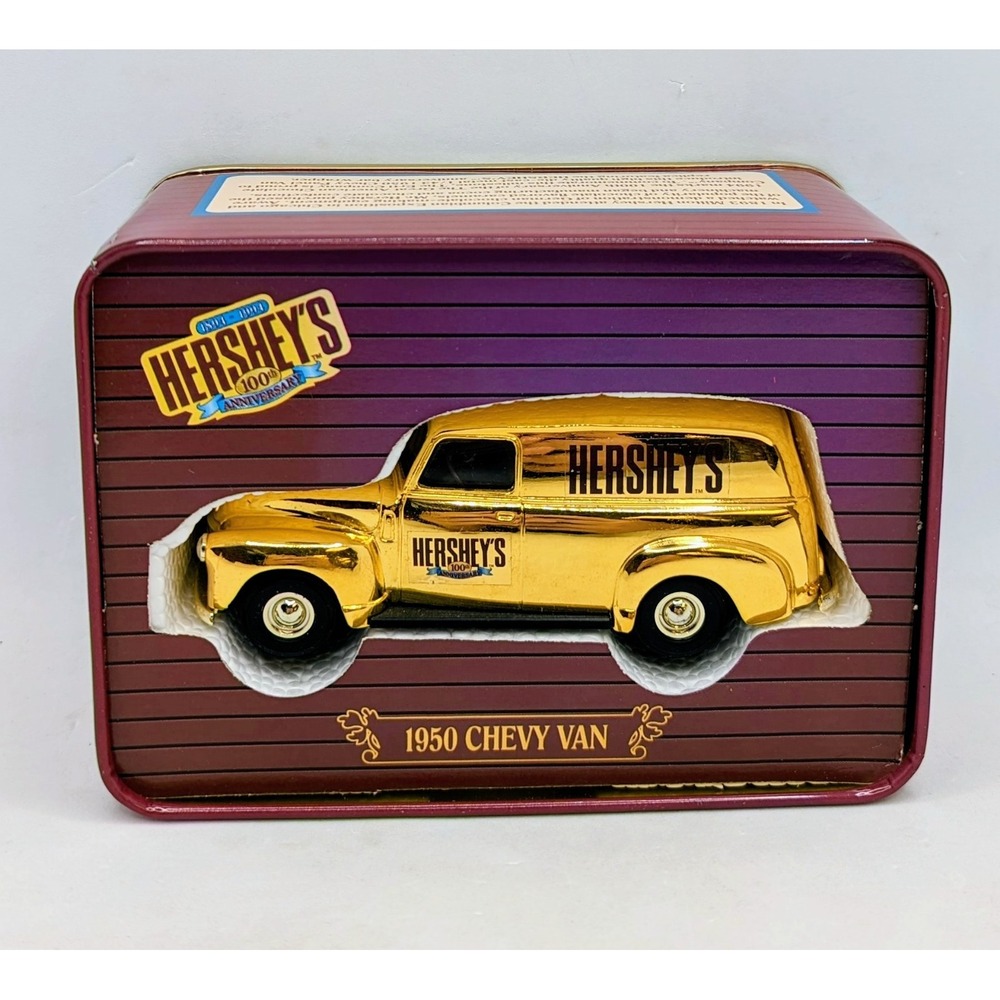 Vintage ERTL Hershey's 1950 Chevy Van 100th Anniversary Die Cast Gold